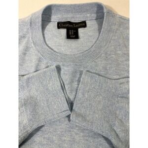 Christian Lacroix Pima Cotton Silk Cashmere Crew Neck Sweater Men XL Ice Blue